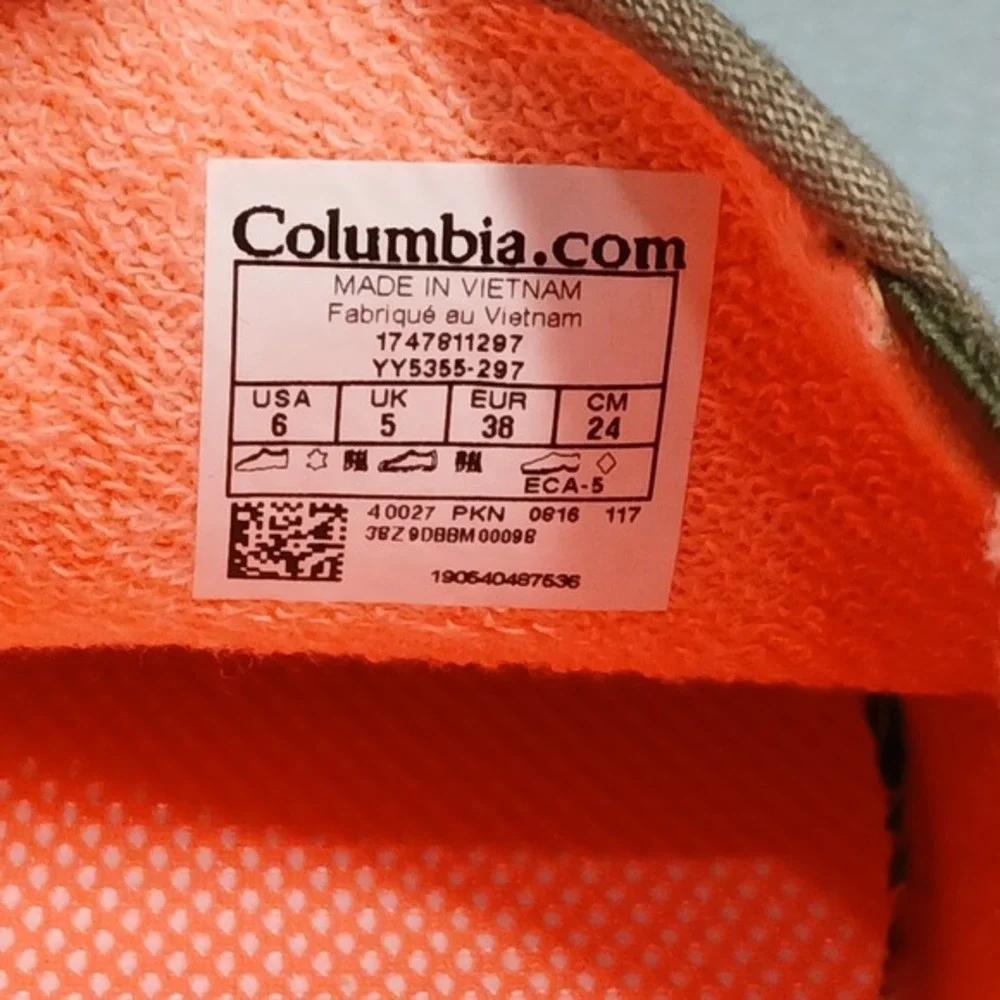 Columbia‎ Crankbait Omni-Grip Casual Sneakers Youth Size 6 Multi Canvas Slip On